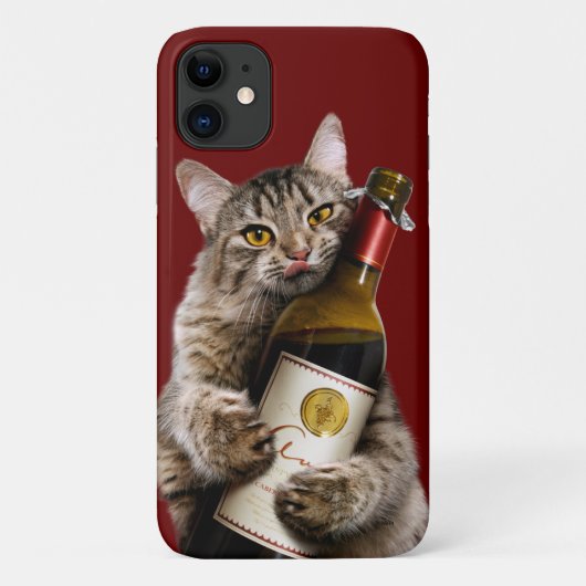 Coques Case-Mate iPhone Chat Avec Bouteille De Vin (Dos)