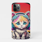 Coques Case-Mate iPhone Chat bébé mignon avec casque (Dos)