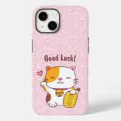Coques Case-Mate iPhone Chat Belle Chasse Japonais Maneki Neko Rose (Verso)