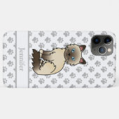 Coques Case-Mate iPhone Chat Birman / Ragdoll Point Chocolat & Nom Mignon (Dos (Horizontal))