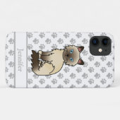 Coques Case-Mate iPhone Chat Birman / Ragdoll pointe chocolat & nom (Dos (Horizontal))