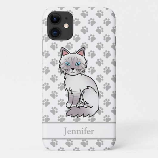 Coques Case-Mate iPhone Chat Birman / Ragdoll Tabby au point lilac & Nom (Dos)