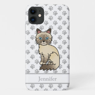 Case-Mate iPhone Case Chat Birman tabby au point chocolat & nom
