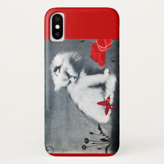 COQUES Case-Mate iPhone CHAT BLANC AVEC BOUTEILLE ROUGE (Dos)