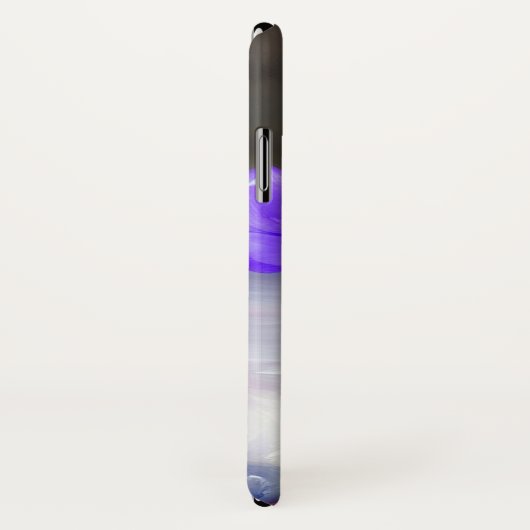 Coques Case-Mate iPhone Chat blanc avec collier de fleurs violettes (Dos/Droite)