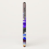 Coques Case-Mate iPhone Chat blanc avec collier de fleurs violettes (Dos/Gauche)