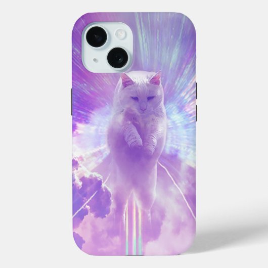 Coques Case-Mate iPhone Chat blanc céleste - Art Dreamy & Vibrant (Verso)