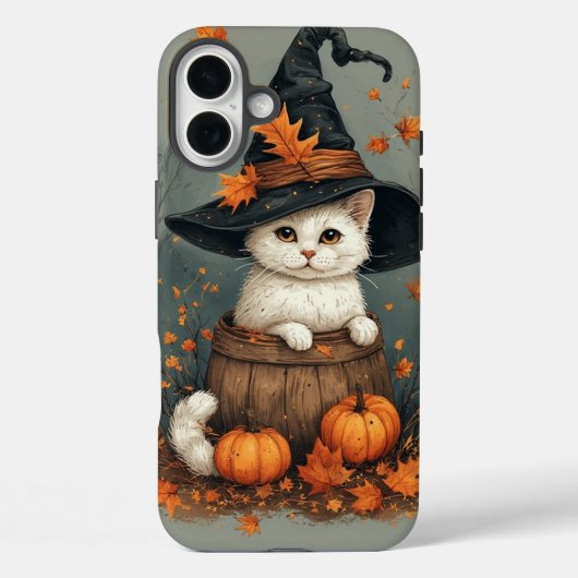 Coques Case-Mate iPhone Chat blanc d'Halloween (Verso)