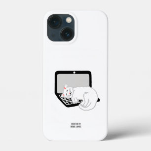 Case-Mate iPhone Case Chat Blanc Dormir sur ordinateur portable Apple iP