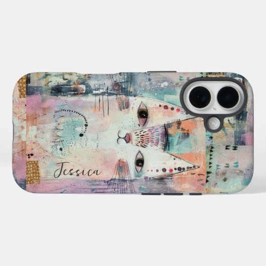 Coques Case-Mate iPhone Chat blanc mignon (Verso (horizontal))