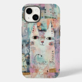 Coques Case-Mate iPhone Chat blanc mignon personnalisé (Verso)