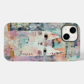 Coques Case-Mate iPhone Chat blanc mignon personnalisé (Verso (horizontal))