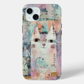Coques Case-Mate iPhone Chat blanc mignon personnalisé (Verso)