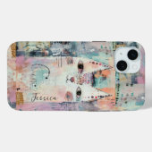 Coques Case-Mate iPhone Chat blanc mignon personnalisé (Verso (horizontal))