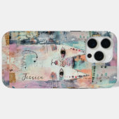 Coques Case-Mate iPhone Chat blanc mignon personnalisé (Verso (horizontal))