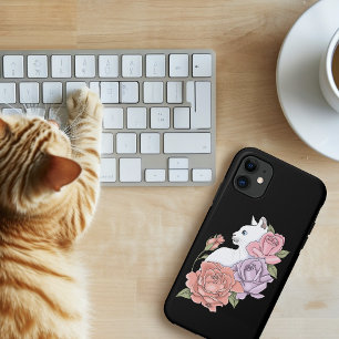 Case-Mate iPhone Case Chat Blanc Pastel Floral Noir Botanique Romantique