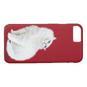 Coques Case-Mate iPhone Chat blanc perse sur rouge (Dos (Horizontal))