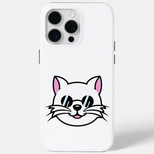 Coques Case-Mate iPhone Chat blanc portant des lunettes noires / lunettes  (Verso)