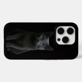 Coques Case-Mate iPhone Chat bleu russe Black 4 Luxe iPhone 15 Pro Mate (Verso (horizontal))