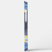 Coques Case-Mate iPhone Chat Bleu Russe Fleurs Jaunes (Verso / Gauche)