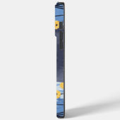 Coques Case-Mate iPhone Chat Bleu Russe Fleurs Jaunes (Verso / Gauche)
