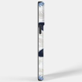 Coques Case-Mate iPhone Chat Bleu Russe Fleurs Jaunes (Verso / Droite)