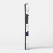 Coques Case-Mate iPhone Chat Bleu Russe Fleurs Jaunes (Verso / Droite)