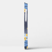 Coques Case-Mate iPhone Chat Bleu Russe Fleurs Jaunes (Verso / Gauche)