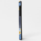Coques Case-Mate iPhone Chat Bleu Russe Fleurs Jaunes (Dos/Gauche)