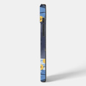 Coques Case-Mate iPhone Chat Bleu Russe Fleurs Jaunes (Verso / Gauche)