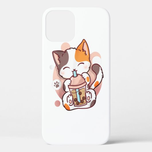 Coques Case-Mate iPhone Chat Boba Tea Buble Tea Anime Kawaii Neko (Verso)