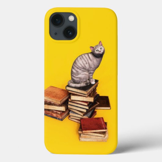 Coques Case-Mate iPhone Chat britannique sur une pile de livres Case-Mate (Verso)