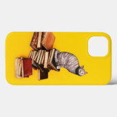 Coques Case-Mate iPhone Chat britannique sur une pile de livres Case-Mate (Verso (horizontal))