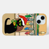 Coques Case-Mate iPhone Chat caricature de Noël (Verso (horizontal))