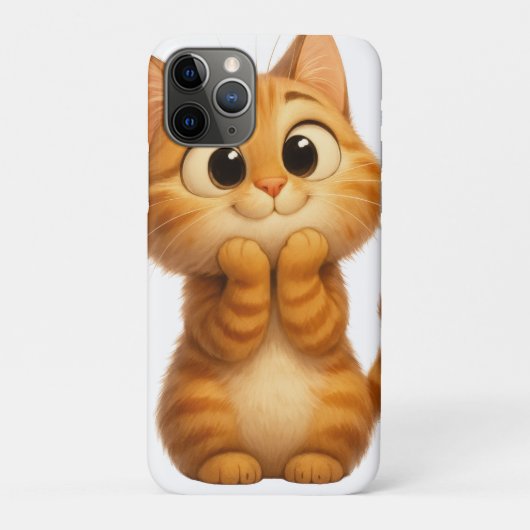 Coques Case-Mate iPhone Chat Cartoon Cute, Chat Tabby Orange (Dos)