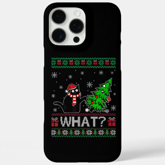 Coques Case-Mate iPhone Chat Ce Chat Noir Drôle Poussant Arbre De Noël (Verso)