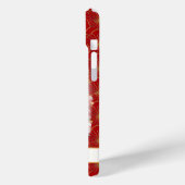 Coques Case-Mate iPhone Chat Chanceux avec Fleurs Rouges Monogrammées (Verso / Gauche)