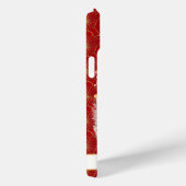 Coques Case-Mate iPhone Chat Chanceux avec Fleurs Rouges Monogrammées (Verso / Droite)