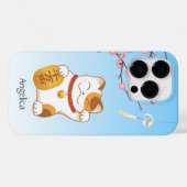 Coques Case-Mate iPhone Chat chanceux japonais, Calico Maneki Neko (Verso (horizontal))