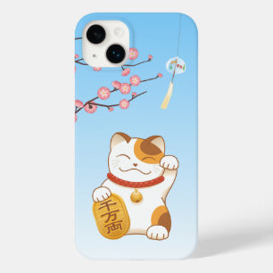 Coque Pour iPhone 14 Plus Chat chanceux japonais, Calico Maneki Neko