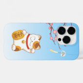 Coques Case-Mate iPhone Chat chanceux japonais, Calico Maneki Neko (Verso (horizontal))