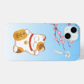 Coques Case-Mate iPhone Chat chanceux japonais, Calico Maneki Neko (Verso (horizontal))