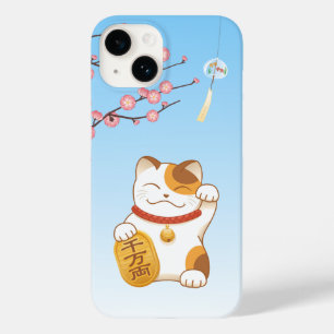 Coque Pour iPhone 14 Chat chanceux japonais, Calico Maneki Neko