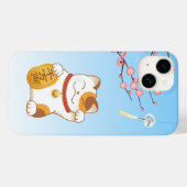 Coques Case-Mate iPhone Chat chanceux japonais, Calico Maneki Neko (Verso (horizontal))