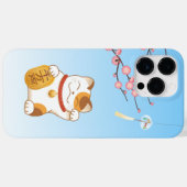 Coques Case-Mate iPhone Chat chanceux japonais, Calico Maneki Neko (Verso (horizontal))