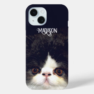 Coque Pour iPhone 15 Chat chaton blanc et noir