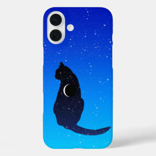 Coques iPhone 16 Plus Chat cosmique sur un fond de ciel étoilé