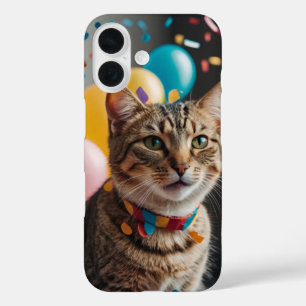 Coques iPhone 16 Chat d'anniversaire