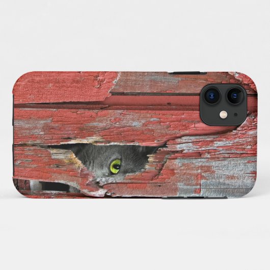 Coques Case-Mate iPhone Chat dans trou de bois de grange (Dos (Horizontal))