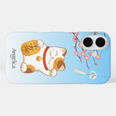 Coques Case-Mate iPhone Chat de chance japonais, Maneki Neko calicot (Verso (horizontal))